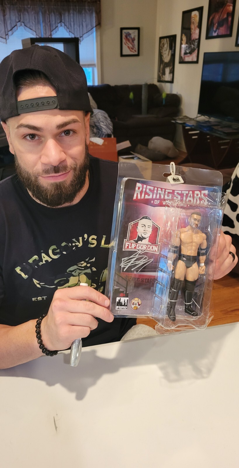 SIGNED Flip Gordon action figure The Mercenary Ring of Honor ROH NXT AEW WWE toy