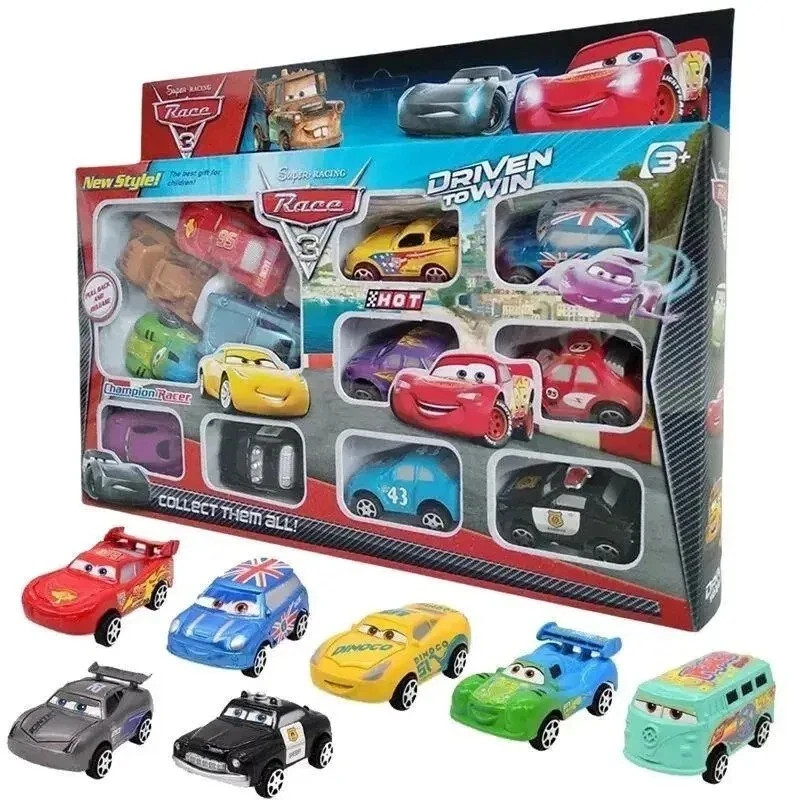 12PCS Pixar Cars Lightning McQueen Diecast PVC Toy Set Kids Birthday Gift Fun