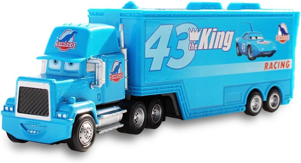 2Pcs Disney Pixar Cars No.43 The DiNOco King Hauler Truck 1:55 Diecast Toys Set~