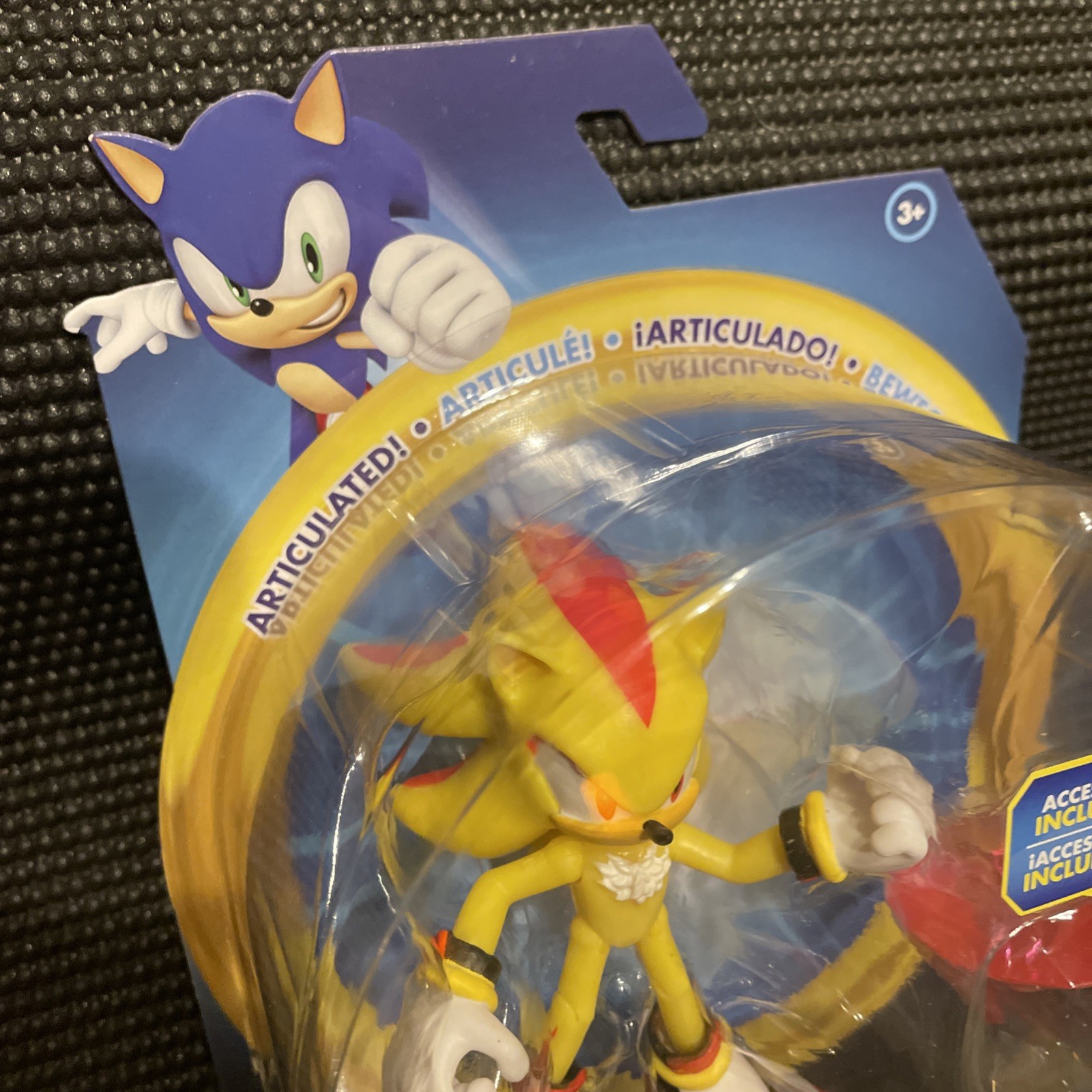 Sonic The Hedgehog Super Shadow with Chaos Emerald 4” Figure Jakks Pacific