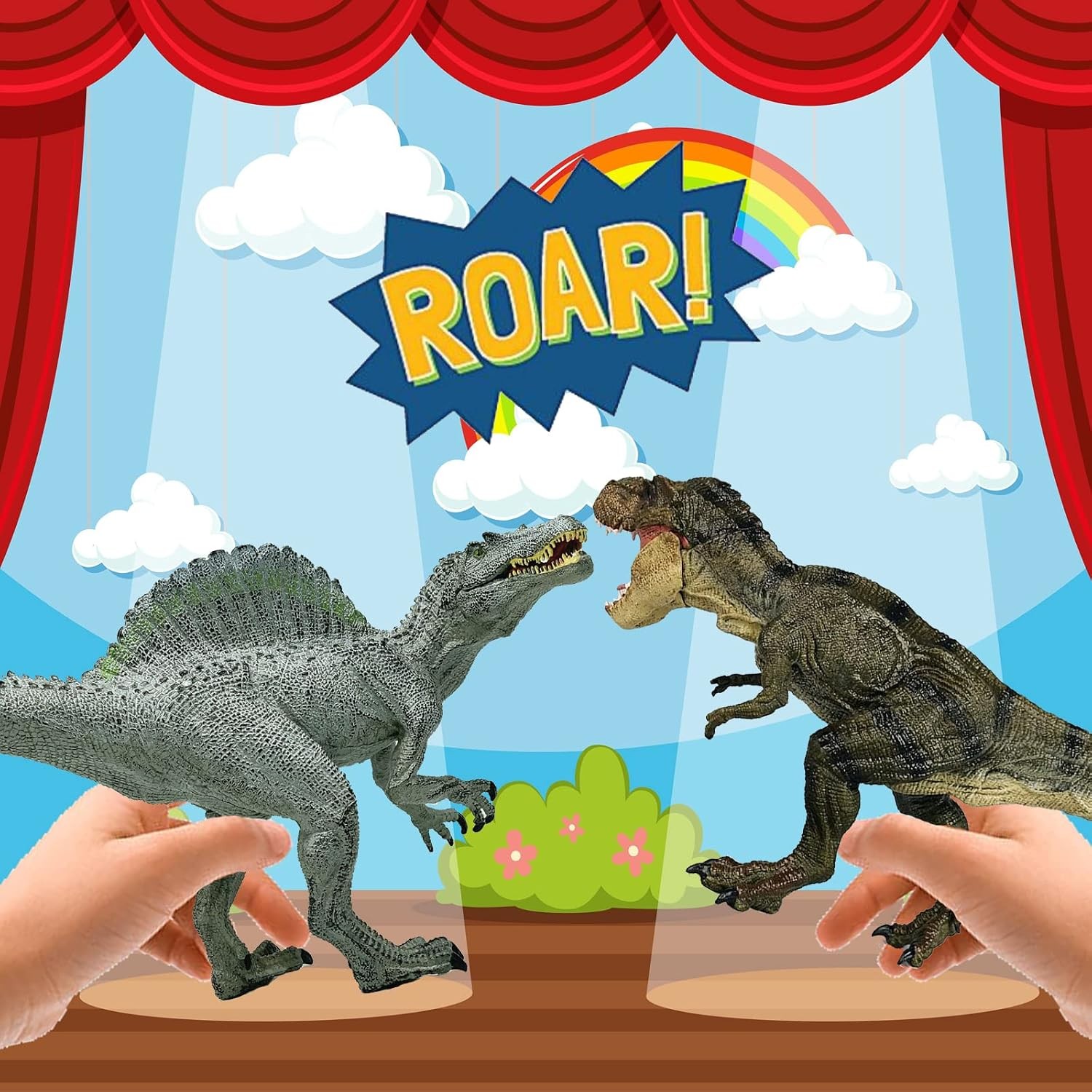 Tyrannosaurus Rex with Movable Jaw Dinosaur Roaring T-rex Toys-12 Inches Length