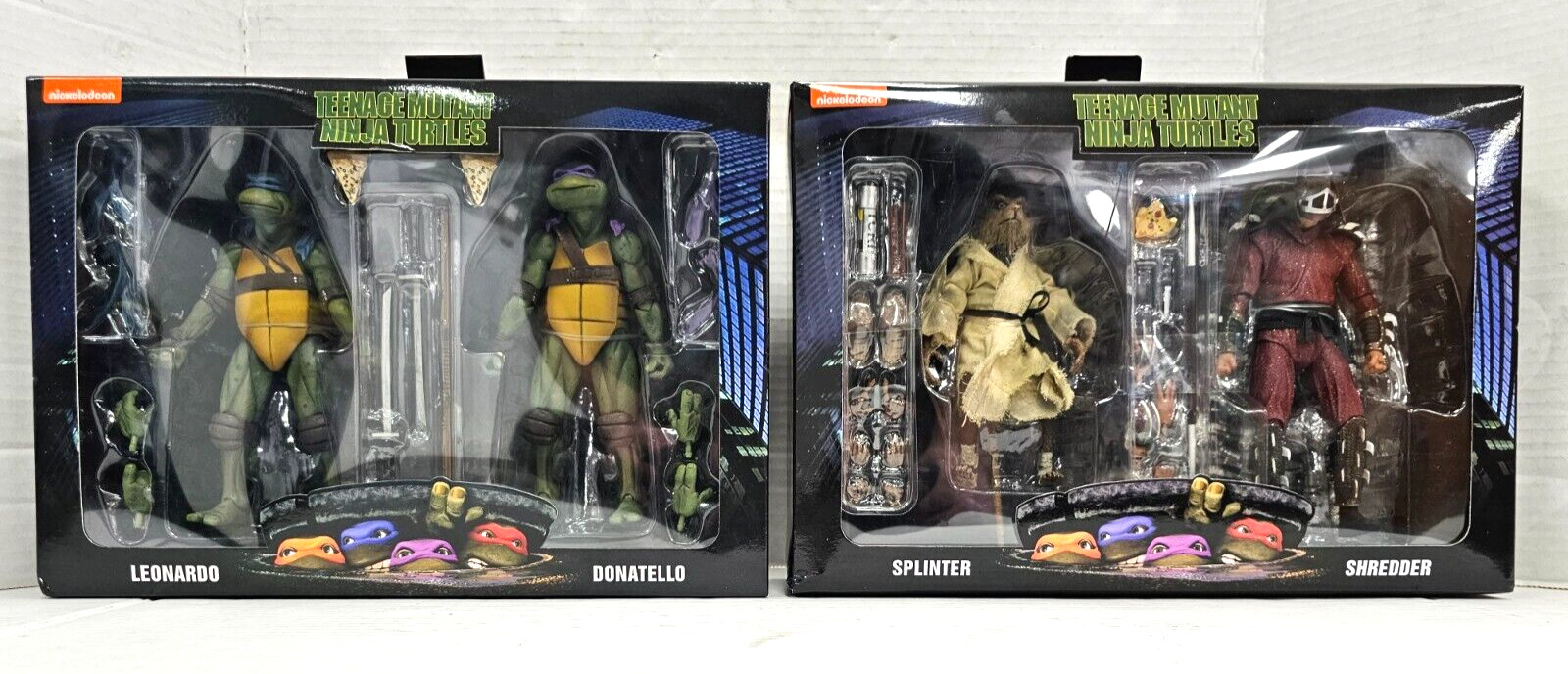 NECA TMNT Movie Splinter, Shredder, Leonardo, Donatello
