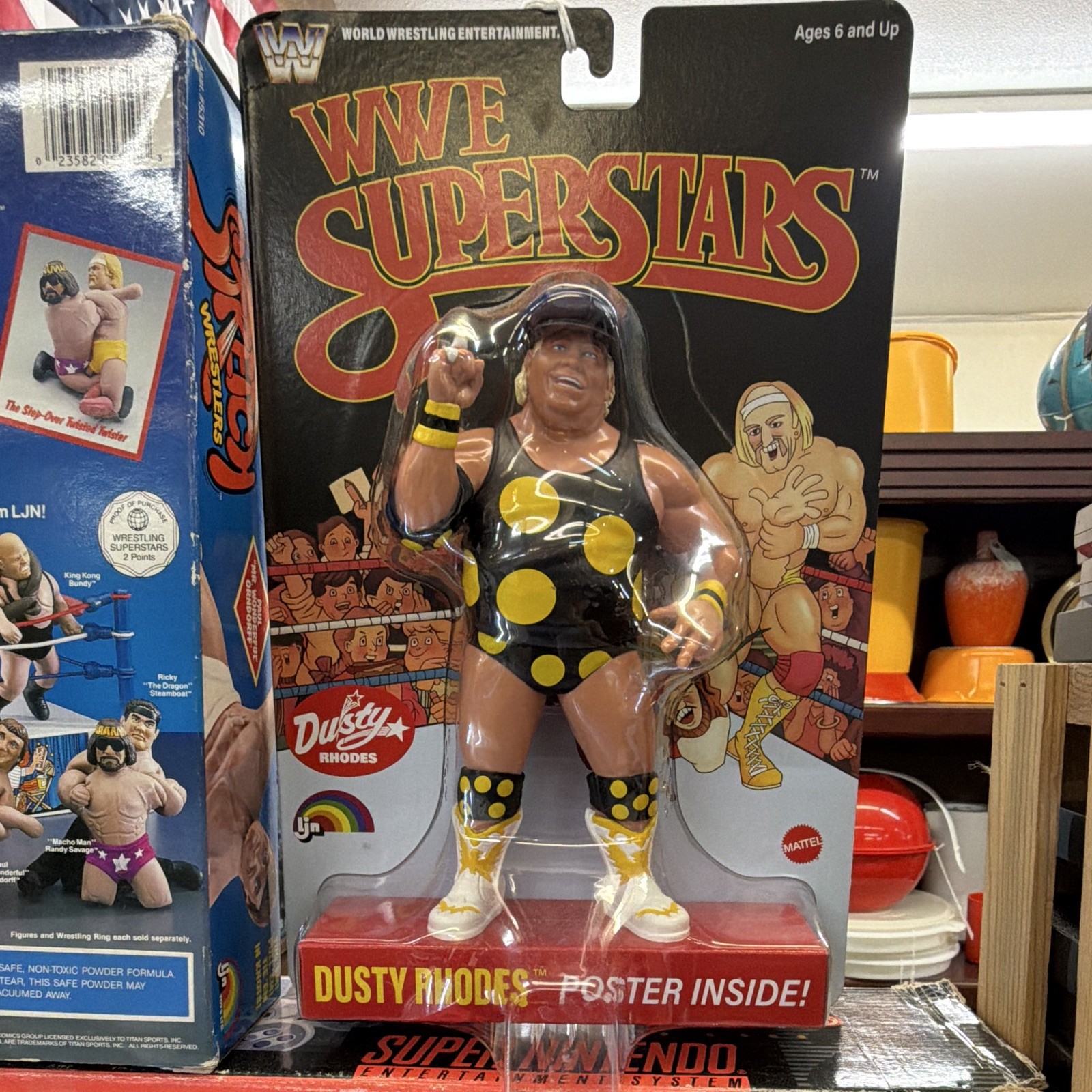 Mattel WWE Superstars Dusty Rhodes Action Figure w/ Poster Inside Age 6+