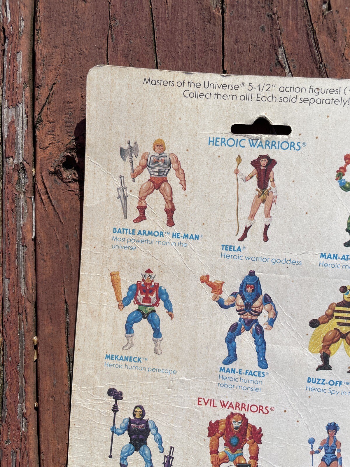 MOTU Vintage WEAPONS PAK Cardback Masters of the Universe Original He Man