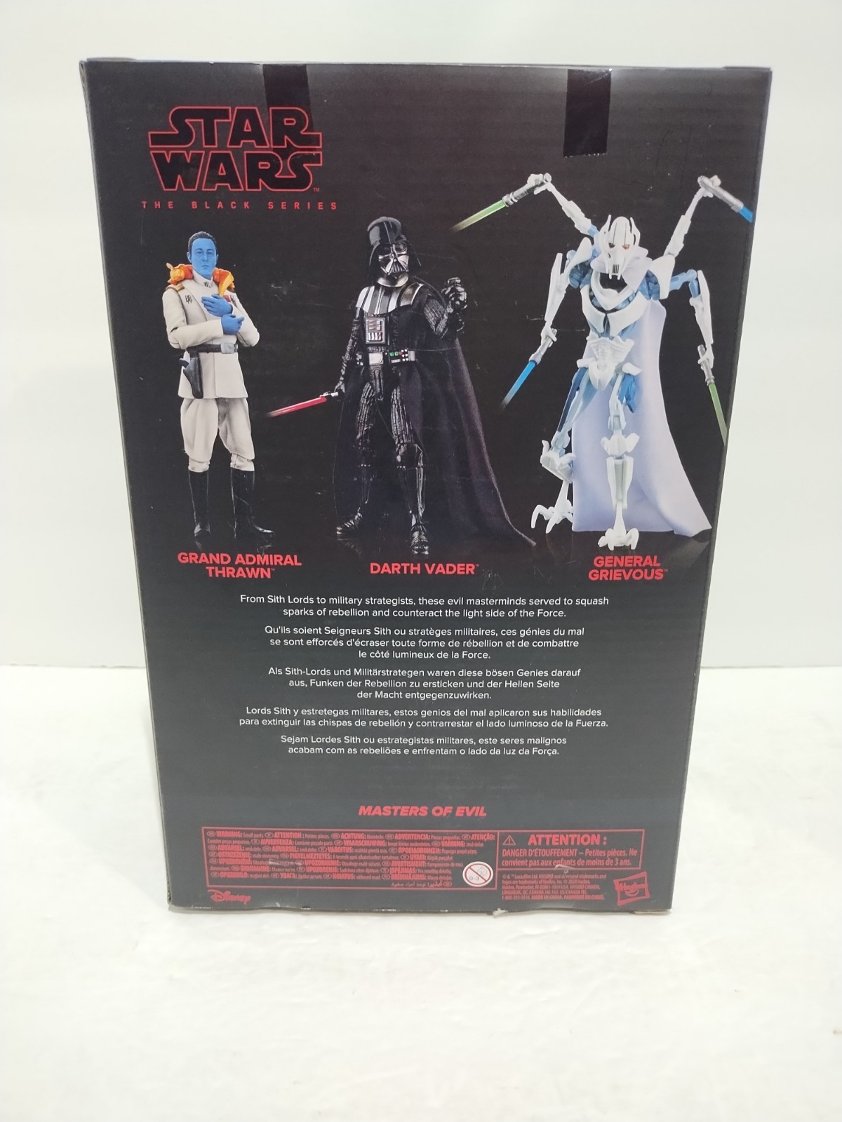Star Wars Black Series Masters Of Evil 3 Pack Thrawn Vader Grievous Figures
