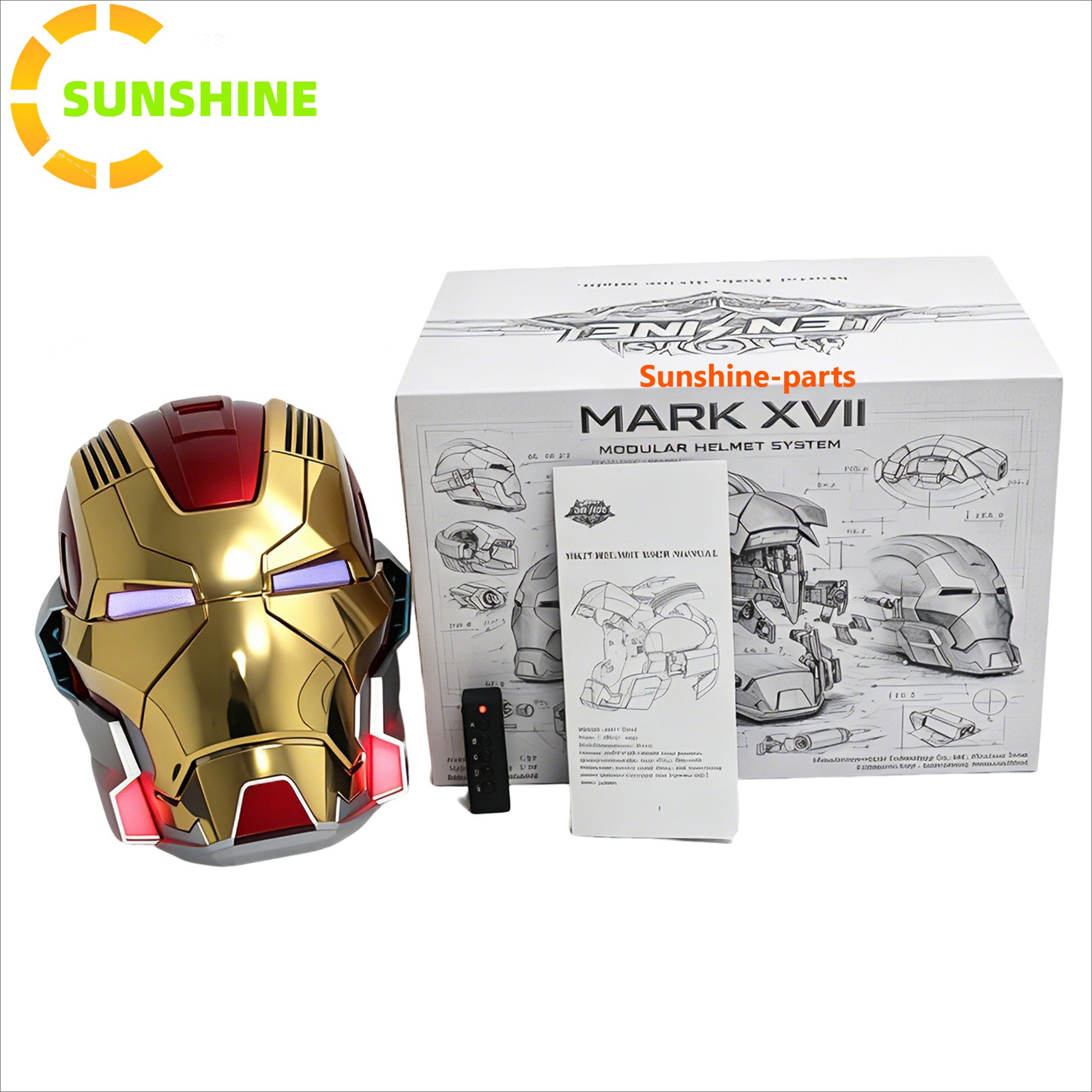 Iron Man MK17 Heart Breaker Helmet Gold English 1/1 Wearable Voice-control Props