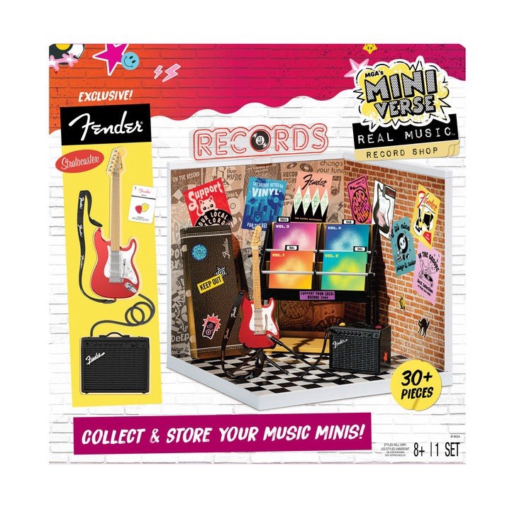 MGA Miniverse Real Music Record Shop with Exclusive Fender Guitar – New / Sealed