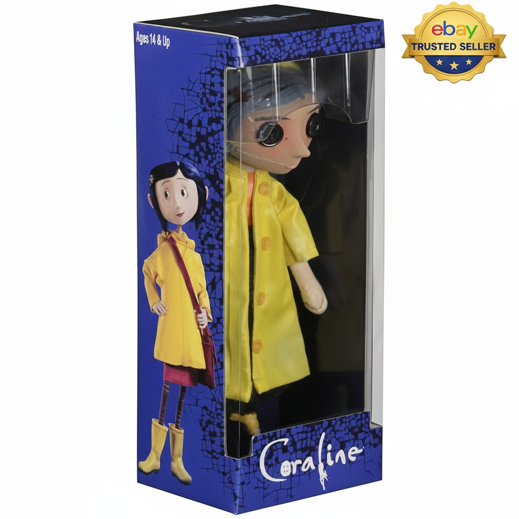 Coraline Bendy Doll in Raincoat NECA 10 Articulated Figure Movie Collectible New