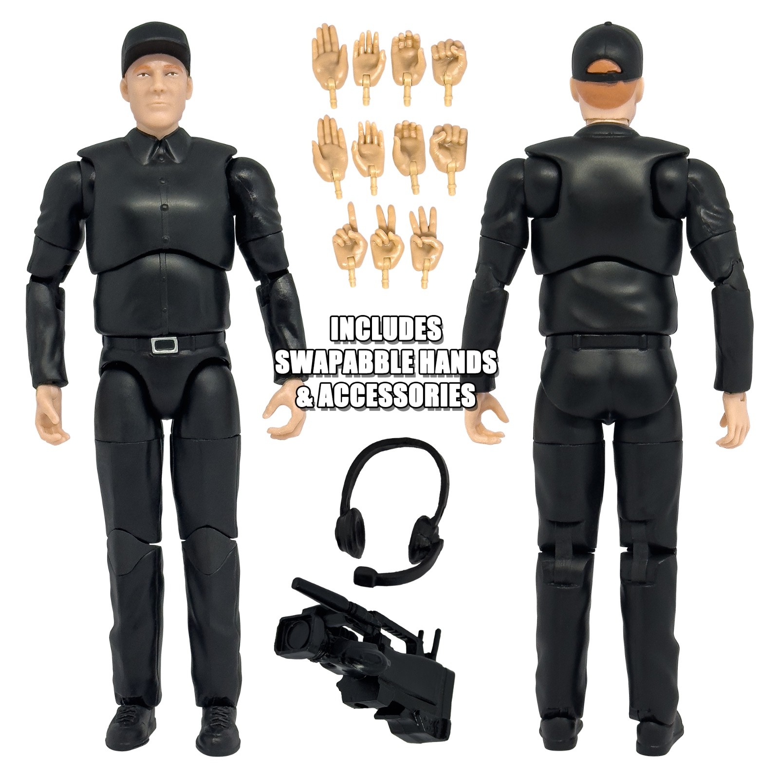Ultimate TV Camera Man With Deluxe Articulation for WWE Wrestling Action Figures