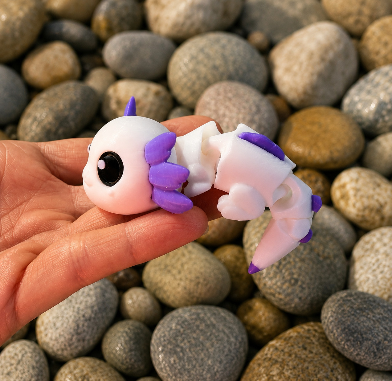 Cute Articulated Axolotl – Flexible 3D Printed Kawaii Desk Toy