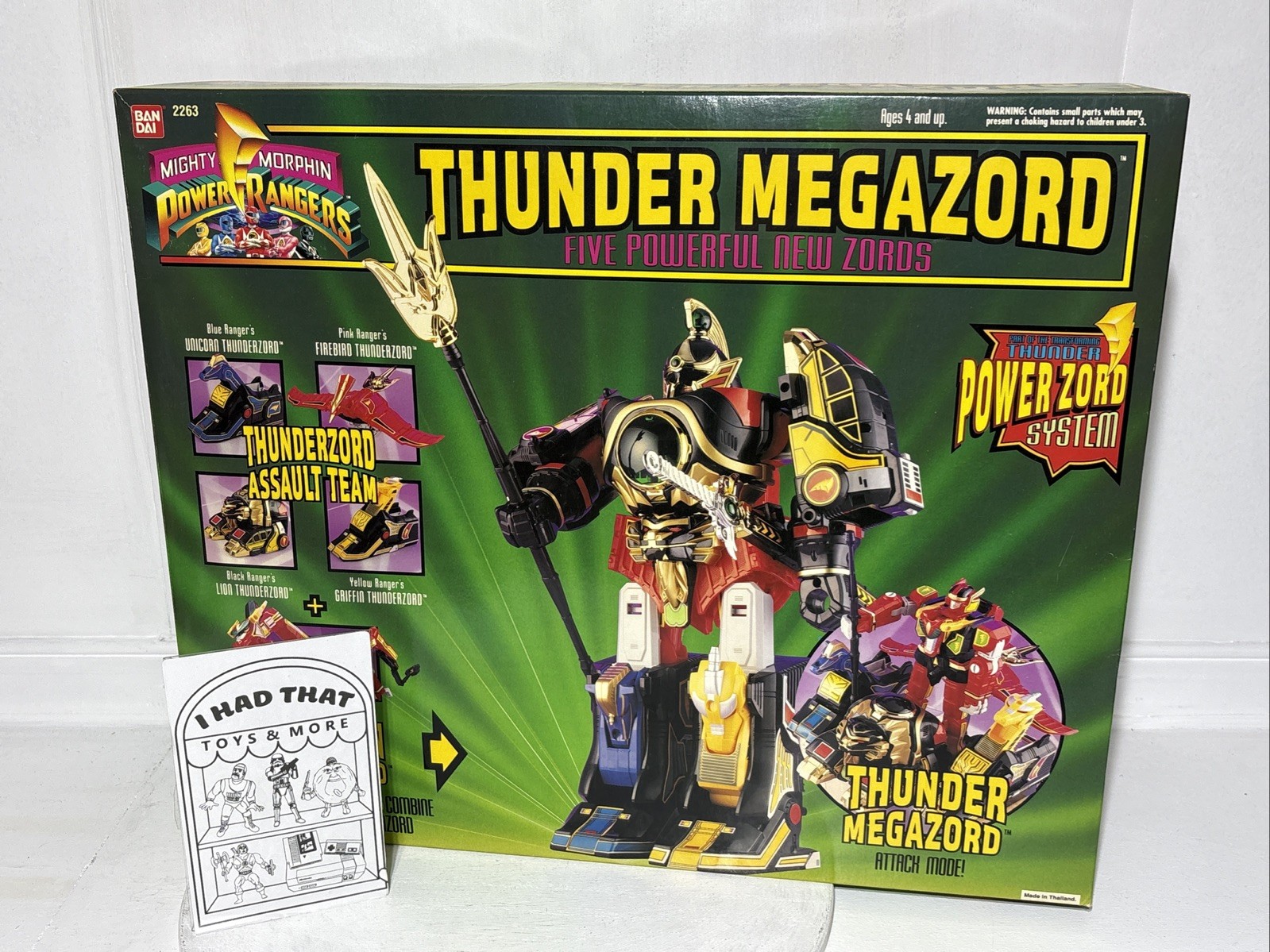 Mighty Morphin Power Rangers Thunder Megazord, UNUSED NEW in Open Box 1994