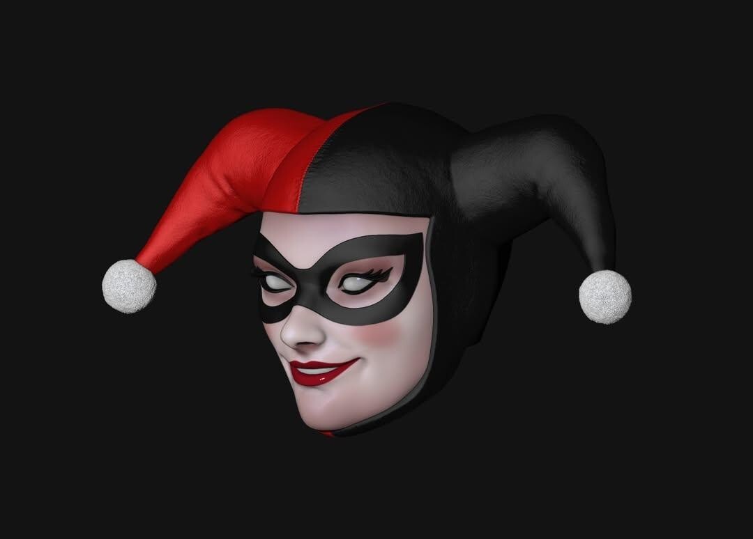 3d Print HARLEY QUINN HEAD 1:10 7″ DIAMOND SELECT MCFARLANE DC MULTIVERSE