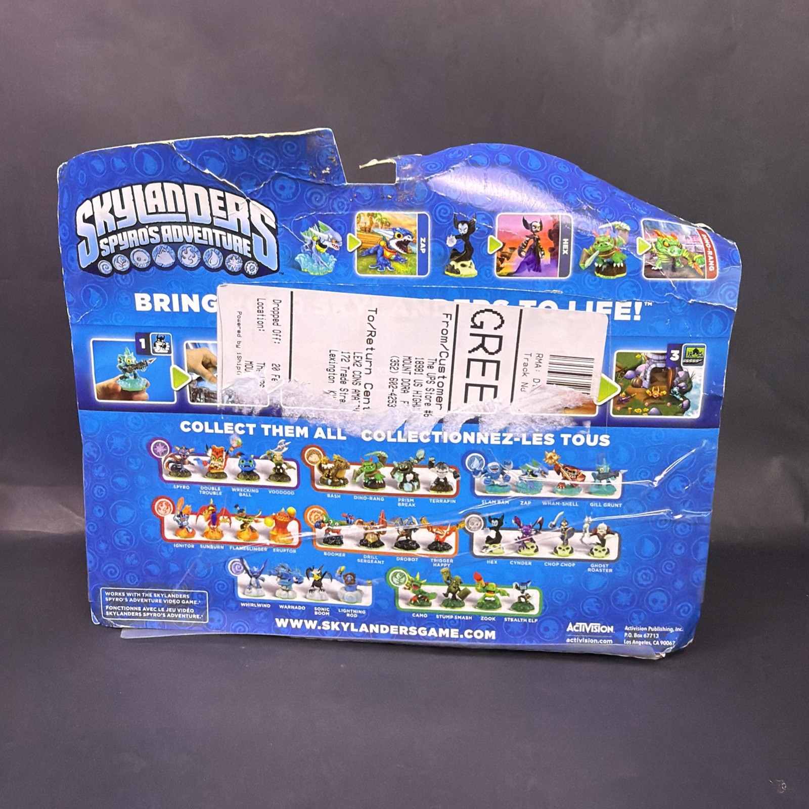Skylanders Spyro’s Adventure 3-pack ZAP, HEX & DINO-RANG Open Box New