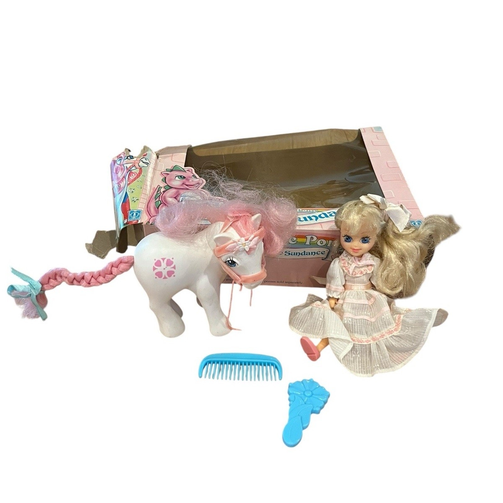 VTG My Little Pony G1 Megan Doll and Sundance + Accessories In Orig Box 1985