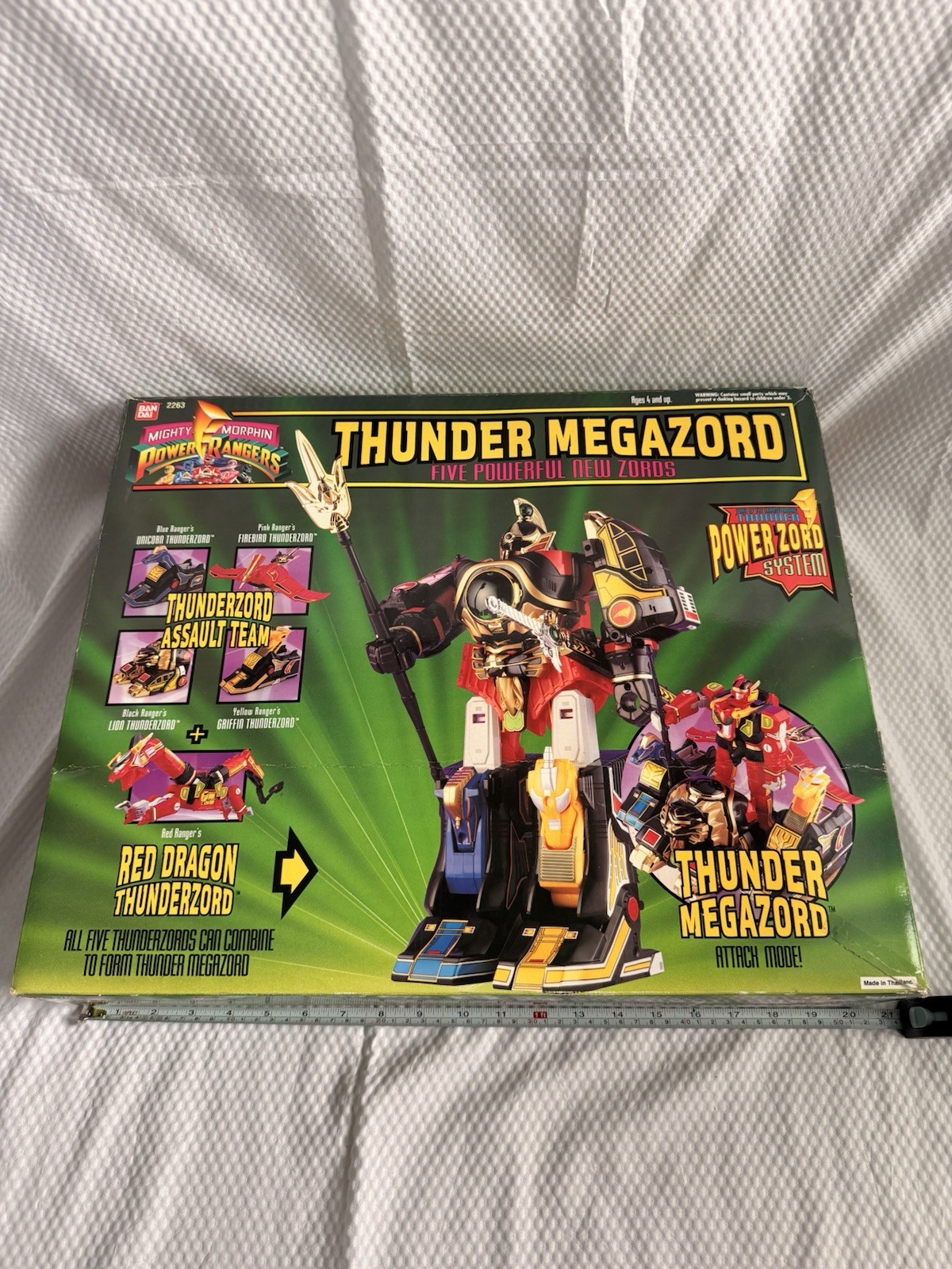 BanDai Mighty Morphin Power Rangers Thunder Megazord Five Powerful New Zords VTG
