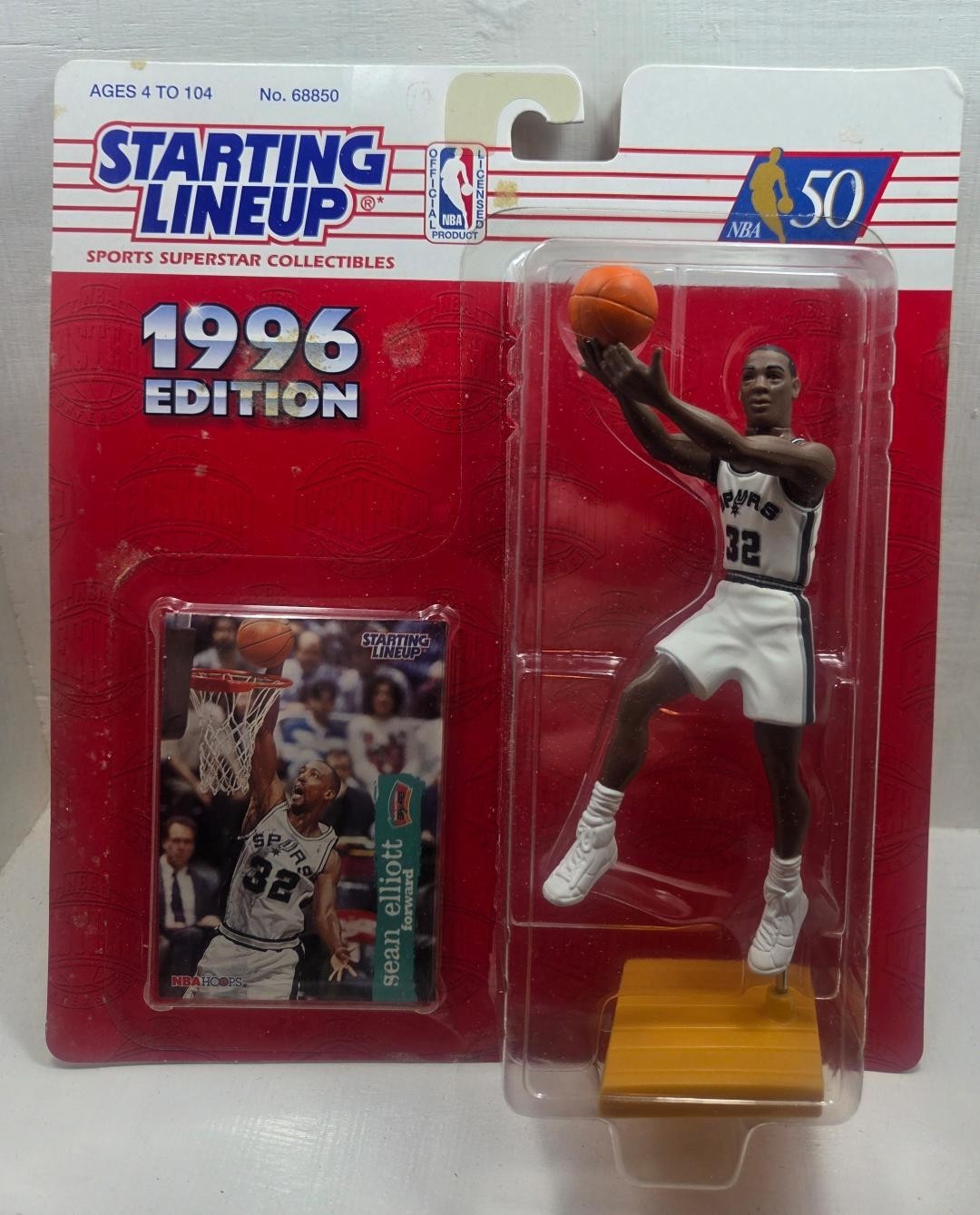 1996 STARTING LINEUP KENNER NBA 50 SEAN ELLIOTT SAN ANTONIO SPURS NIP FREE SHIP