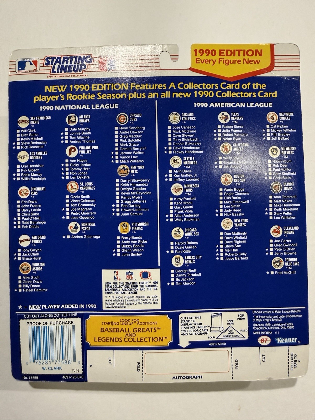 💥⚾️ 1990 WILL CLARK San Francisco Giants Starting Lineup, MLB (after Swing)⚾️💥