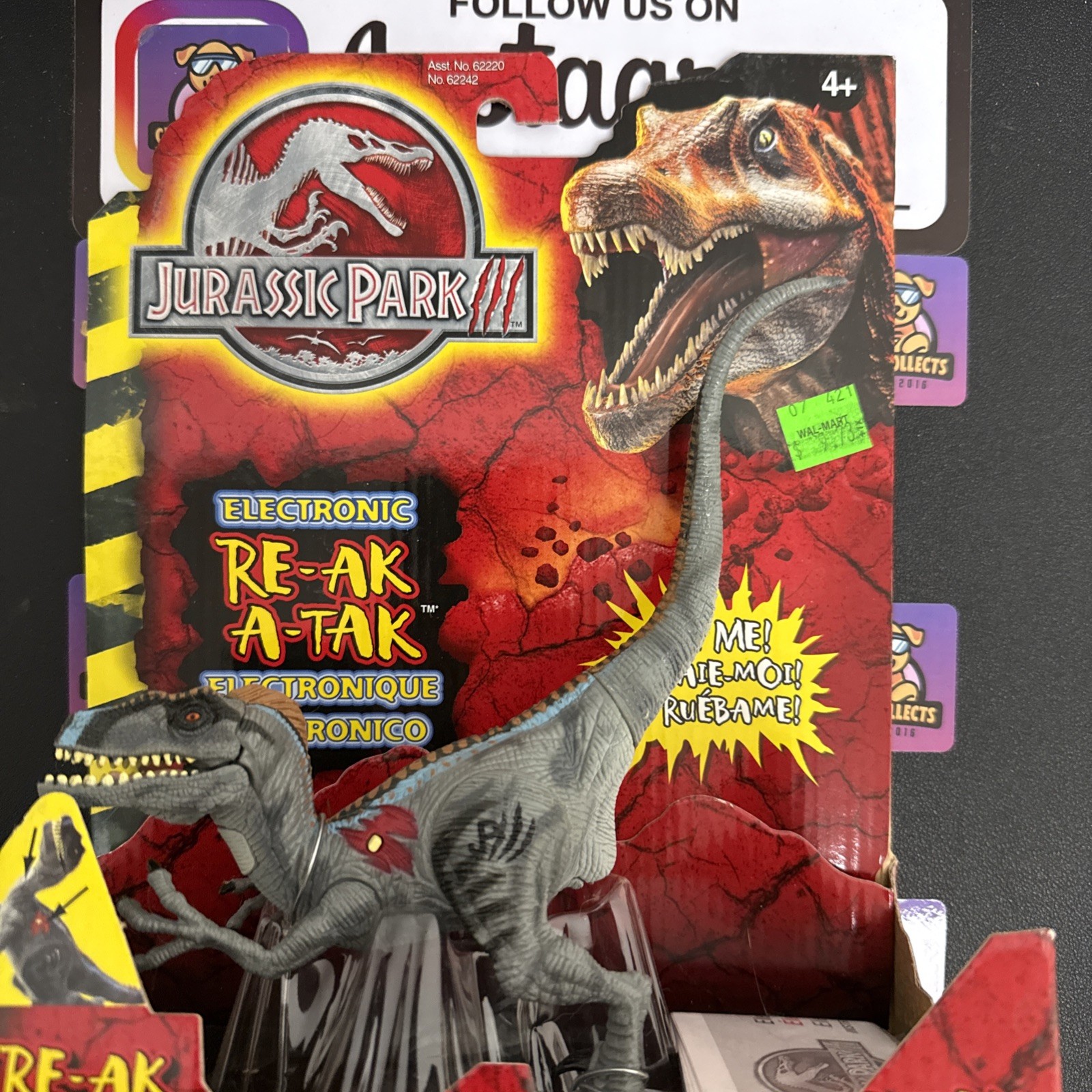 Jurassic Park III Electronic Re-Ak Attak Pack Raptor Vtg 2001 Action Figure NEW