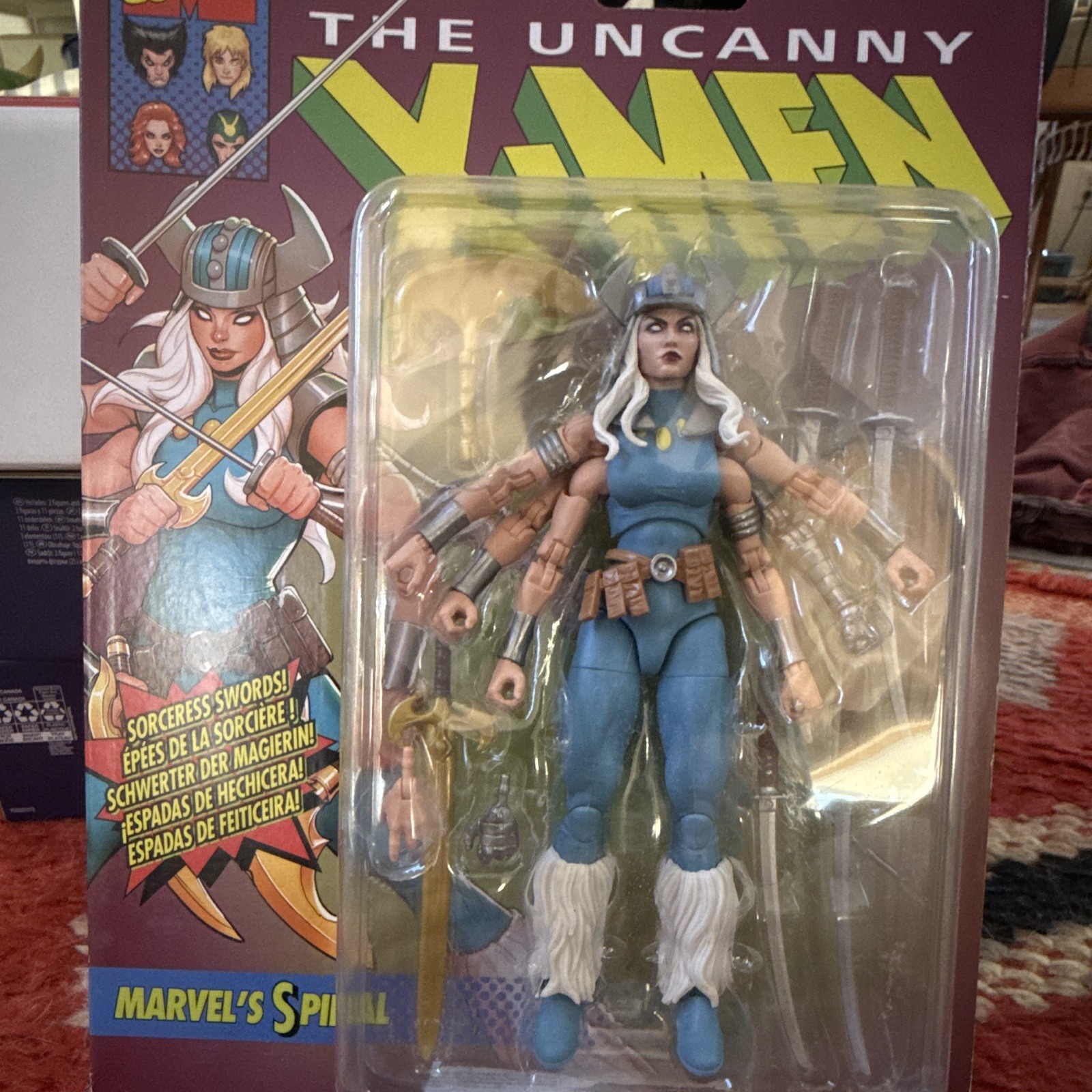 Marvel The Uncanny X-Men Spiral Action Figure Boxed w/ Sword Blue Plastic