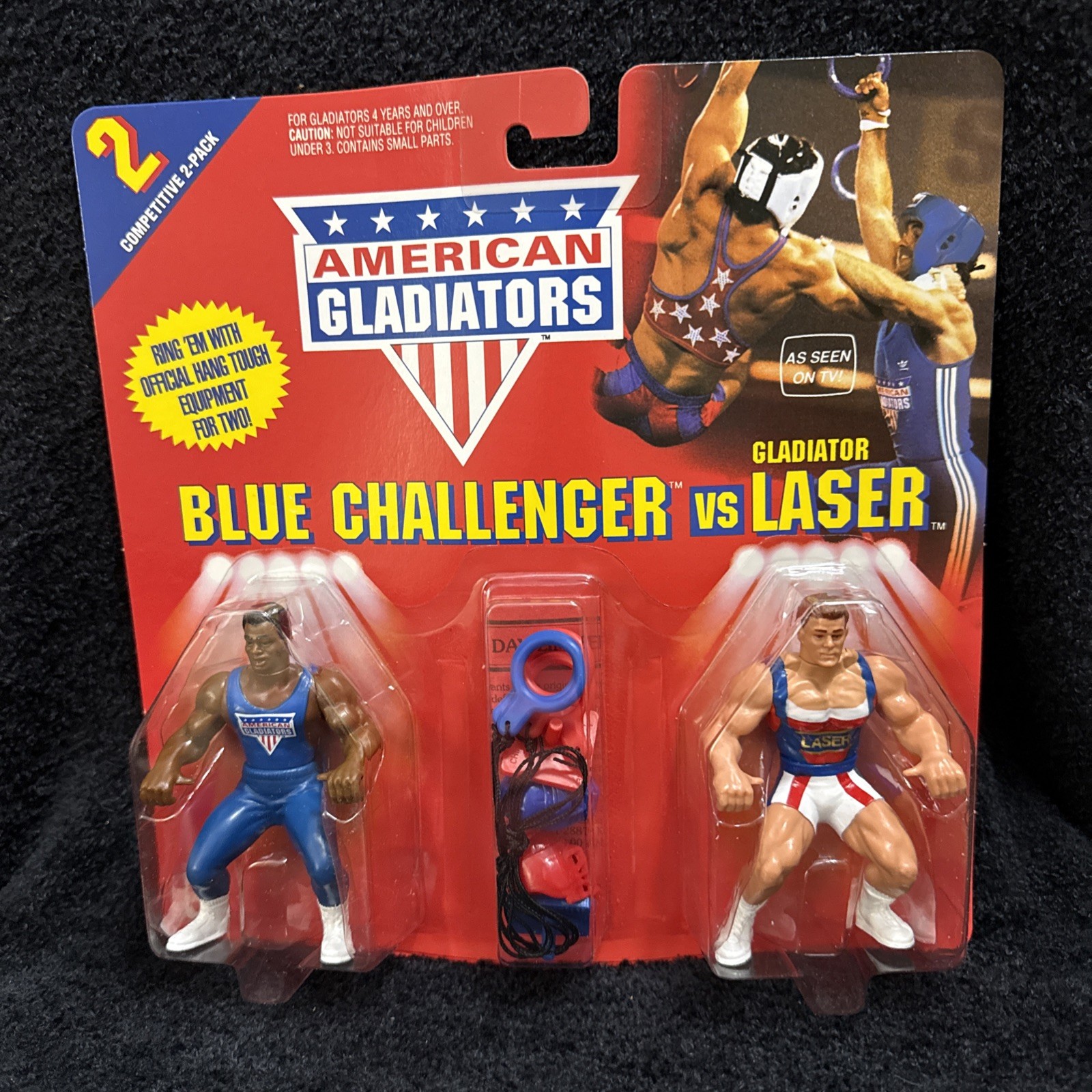 Vintage American Gladiators BLUE CHALLENGER LASER Action Figures [Mattel, 1991]