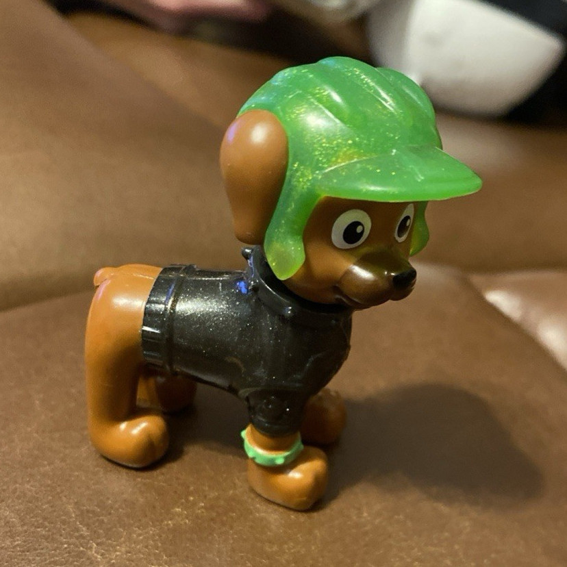 Dog Action Figure Plastic Cartoon/TV Character Green Helmet Black Outfit Brown