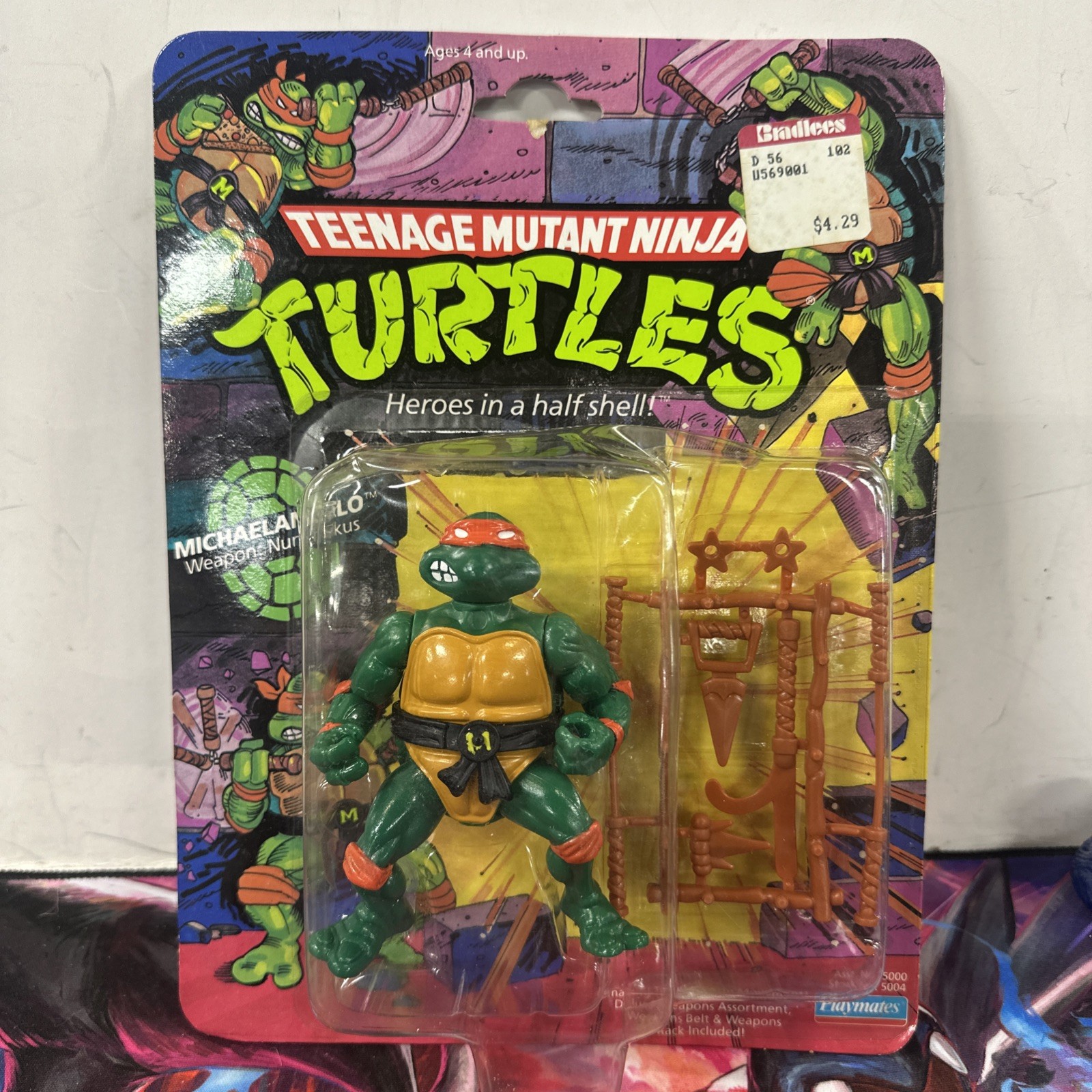 1988 Vintage TMNT Michaelangelo Sealed Playmates Teenage Mutant Ninja Turtles