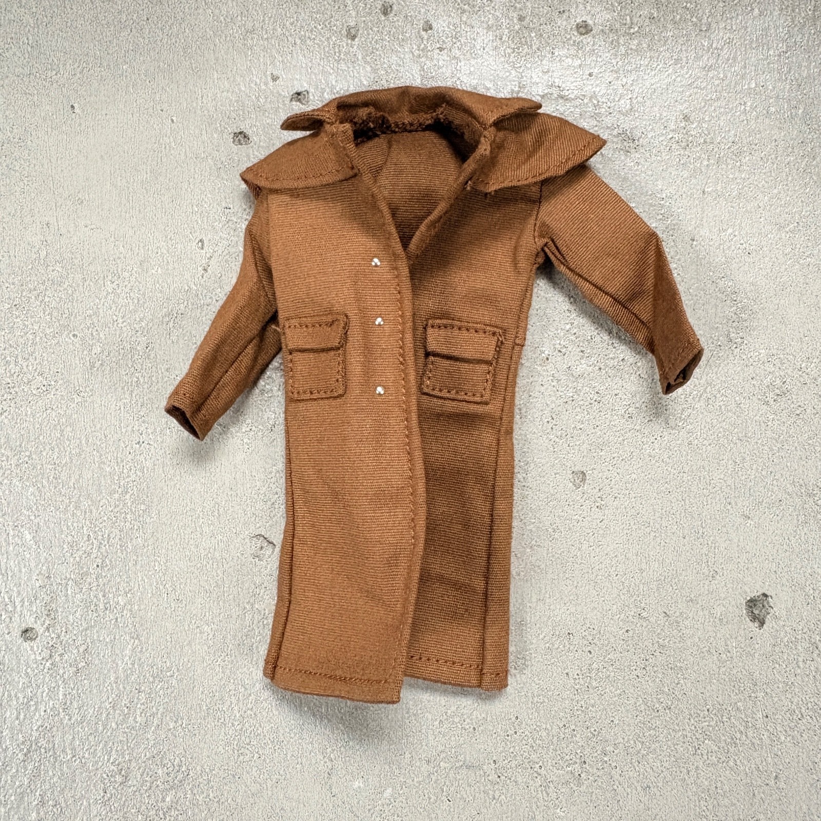 PB-LTC-DU-BRN: 1/12 Brown Wired Fabric Western Duster Coat for 6″ action figure