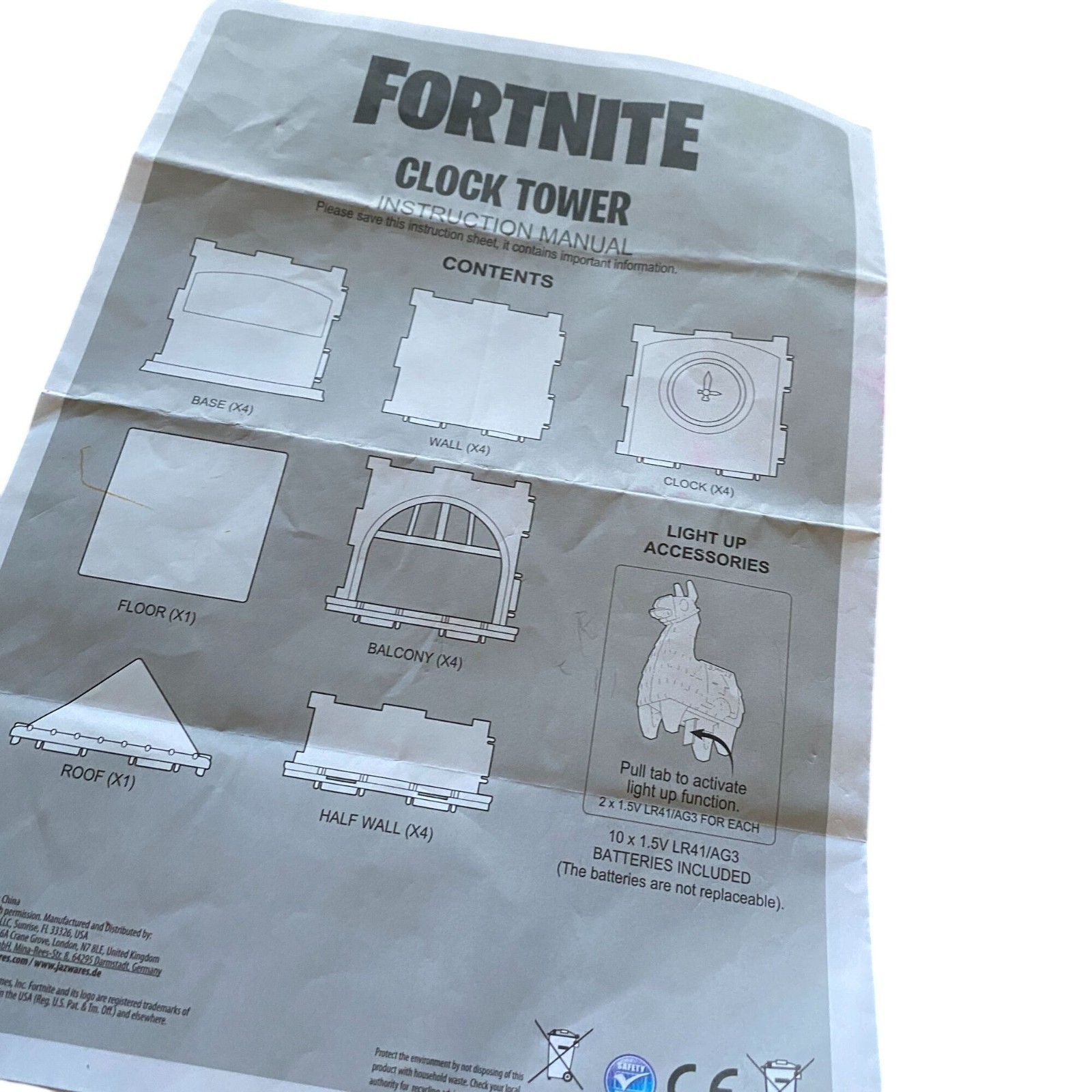 Fortnite tower play set action figures, accessories and weapons lot