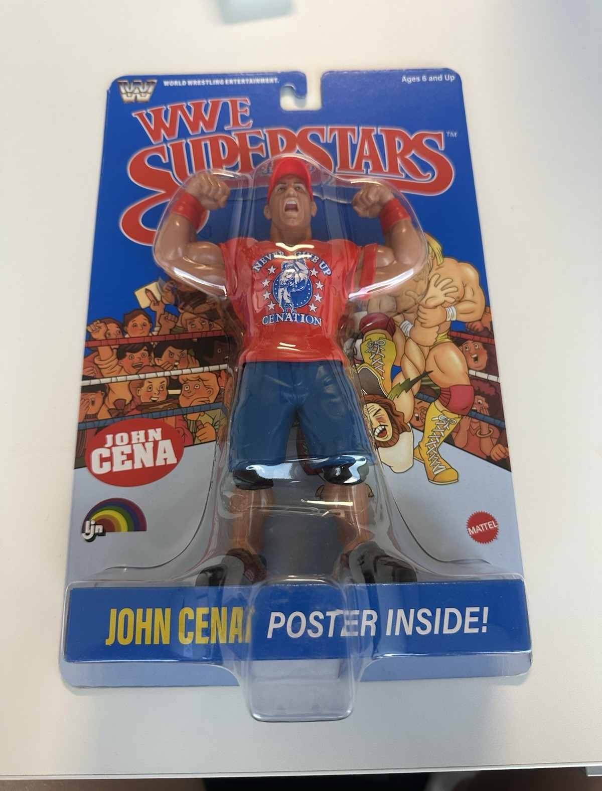Mattel WWE Superstars John Cena Action Figure w/ Poster Inside (Poster Included)